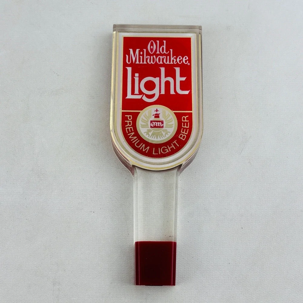 Vintage Old Milwaukee Light Beer Tap Handle Lucite Acrylic 6